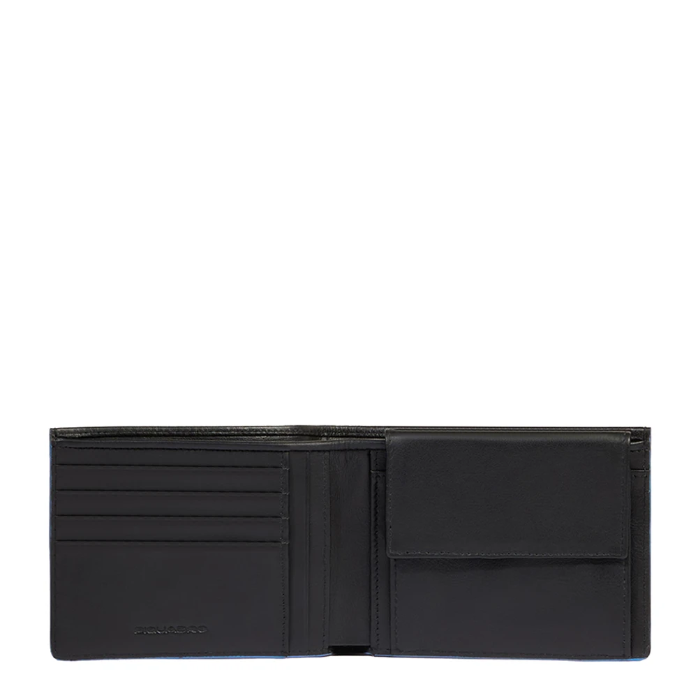 Piquadro Mannelijk Zwart Men’s Leather Wallet With Coin Pocket And Rfid Protection