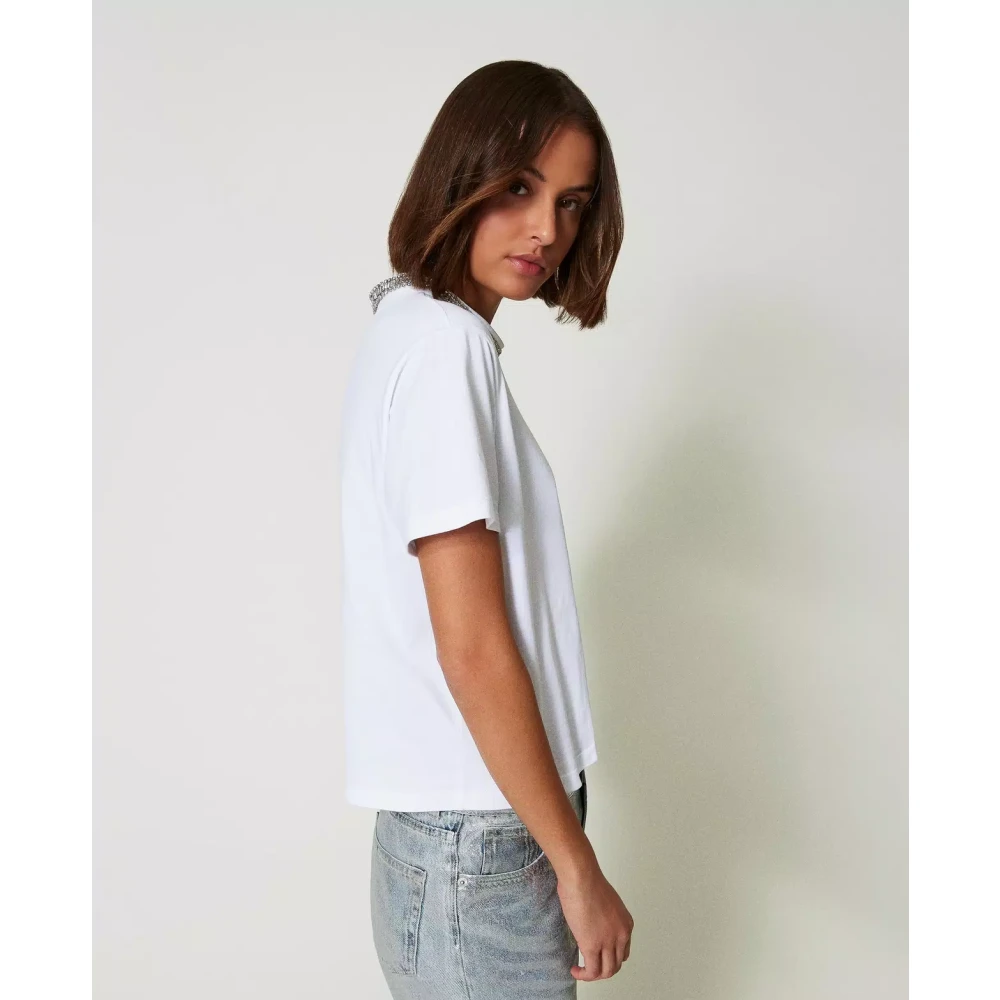 Twinset Witte T-shirts en Polos met Rits White Dames