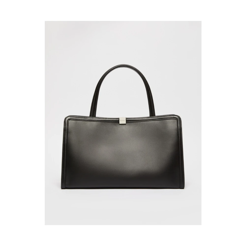 Max Mara Luxe Tote Tas met Suède Interieur Black Dames
