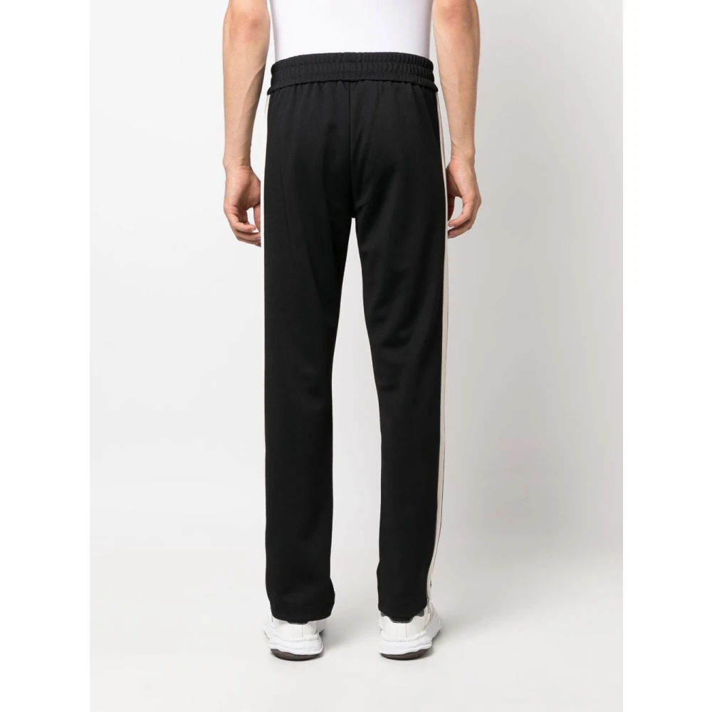 Palm Angels Zwarte broek met contrasterend logo Black Heren