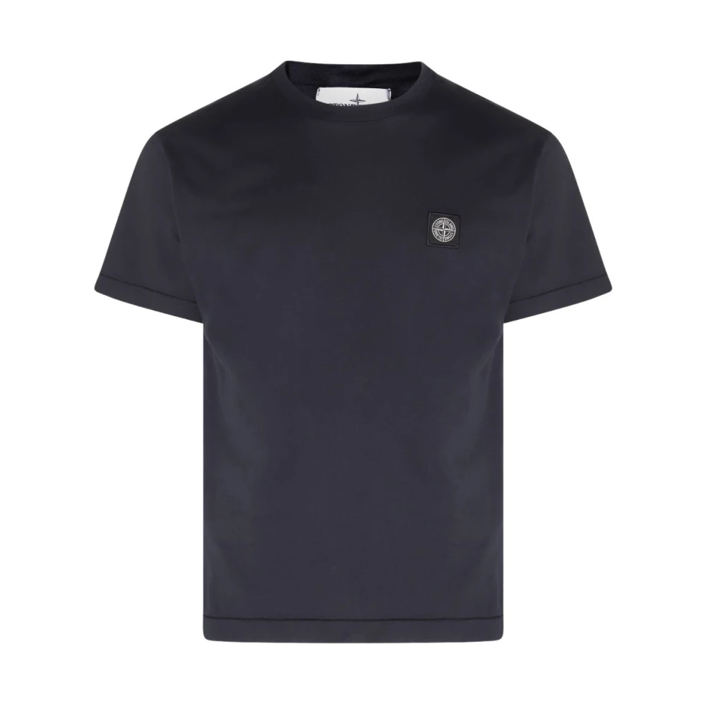 Stone Island Blue T-Shirts, Male, M, T-Shirt