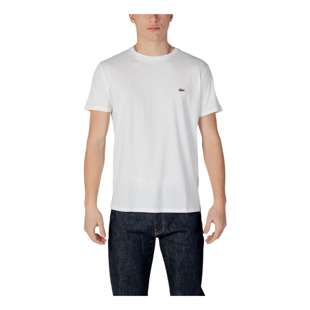 Lacoste Herr Vit Toppar Xl, Bomull, Klassisk Bomull T-Shirt