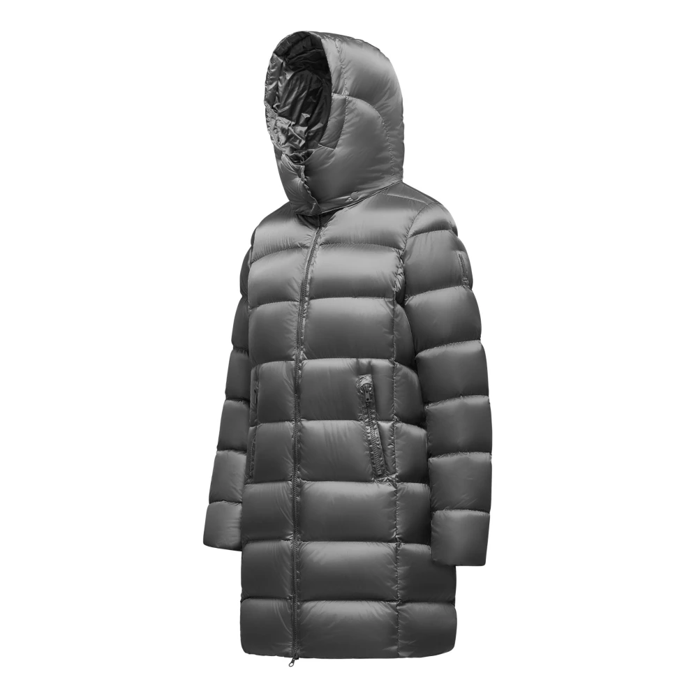 BomBoogie Heldere Nylon Donsjas met Afneembare Capuchon Gray Dames