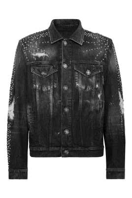 Denim Trucker Jacket LS Studs