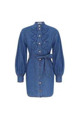 Denim Applique Mini Dress