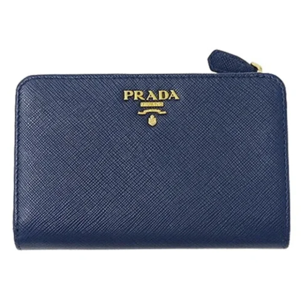 Prada Vintage Pre-owned Leather wallets Blue Unisex