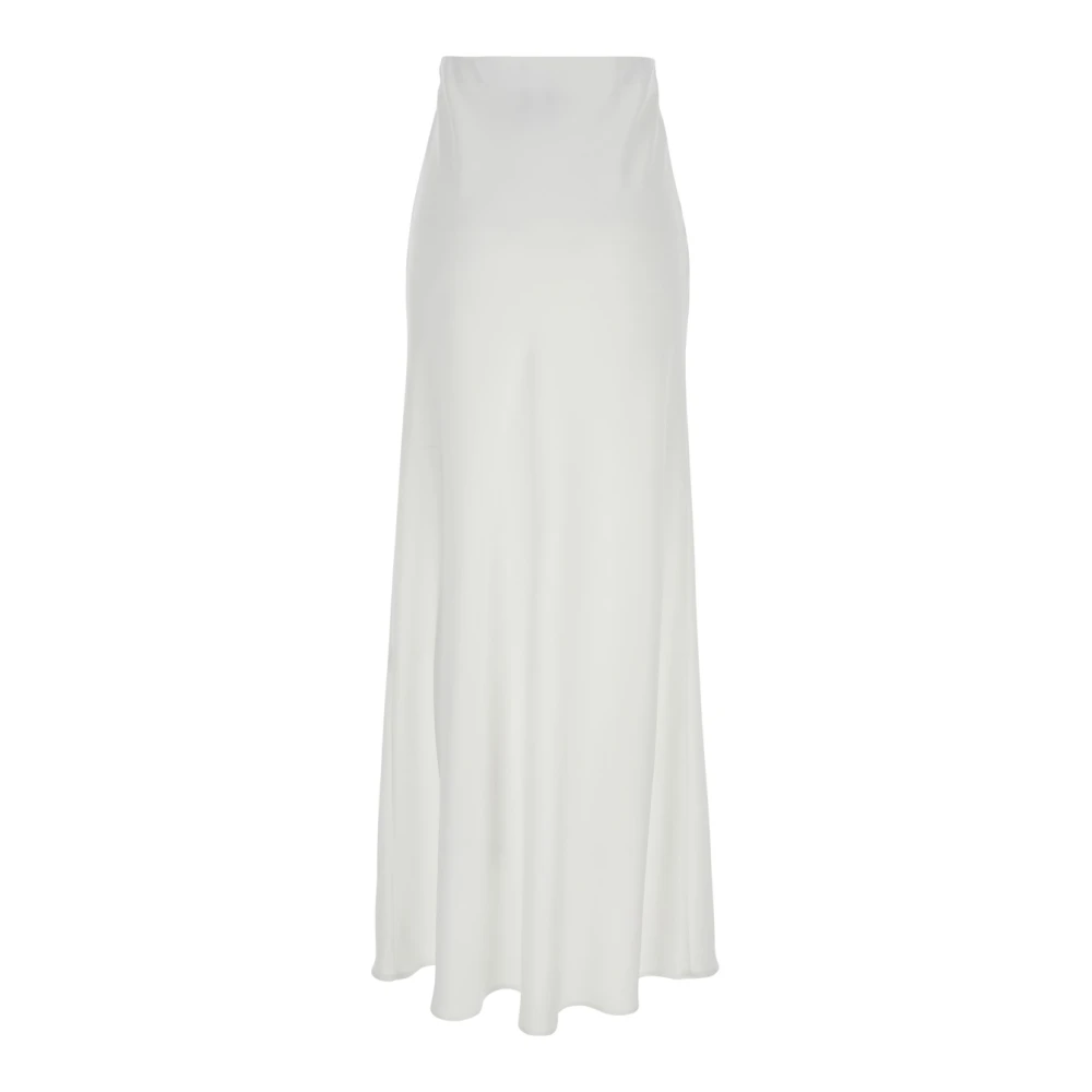 Plain Units Witte Satijnen Lange Rok met Ruche White Dames