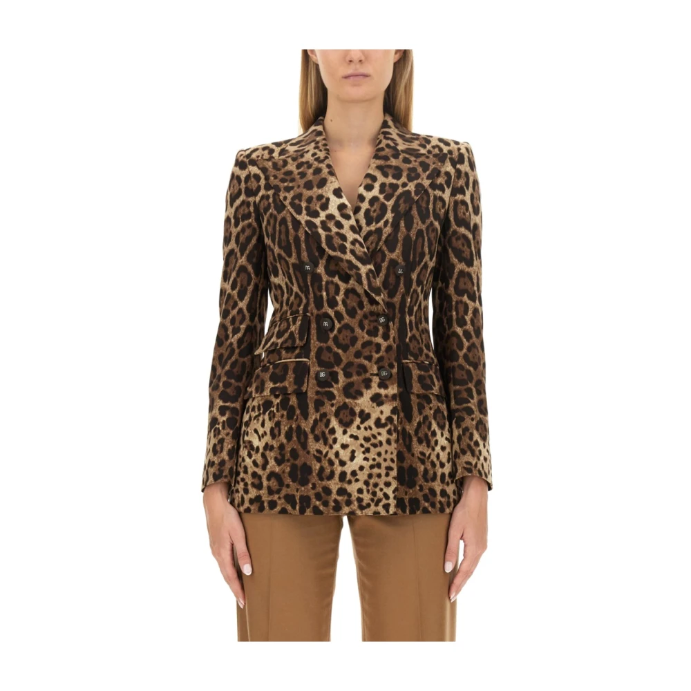Dolce & Gabbana Wollen Blend Turlington Jas Brown Dames