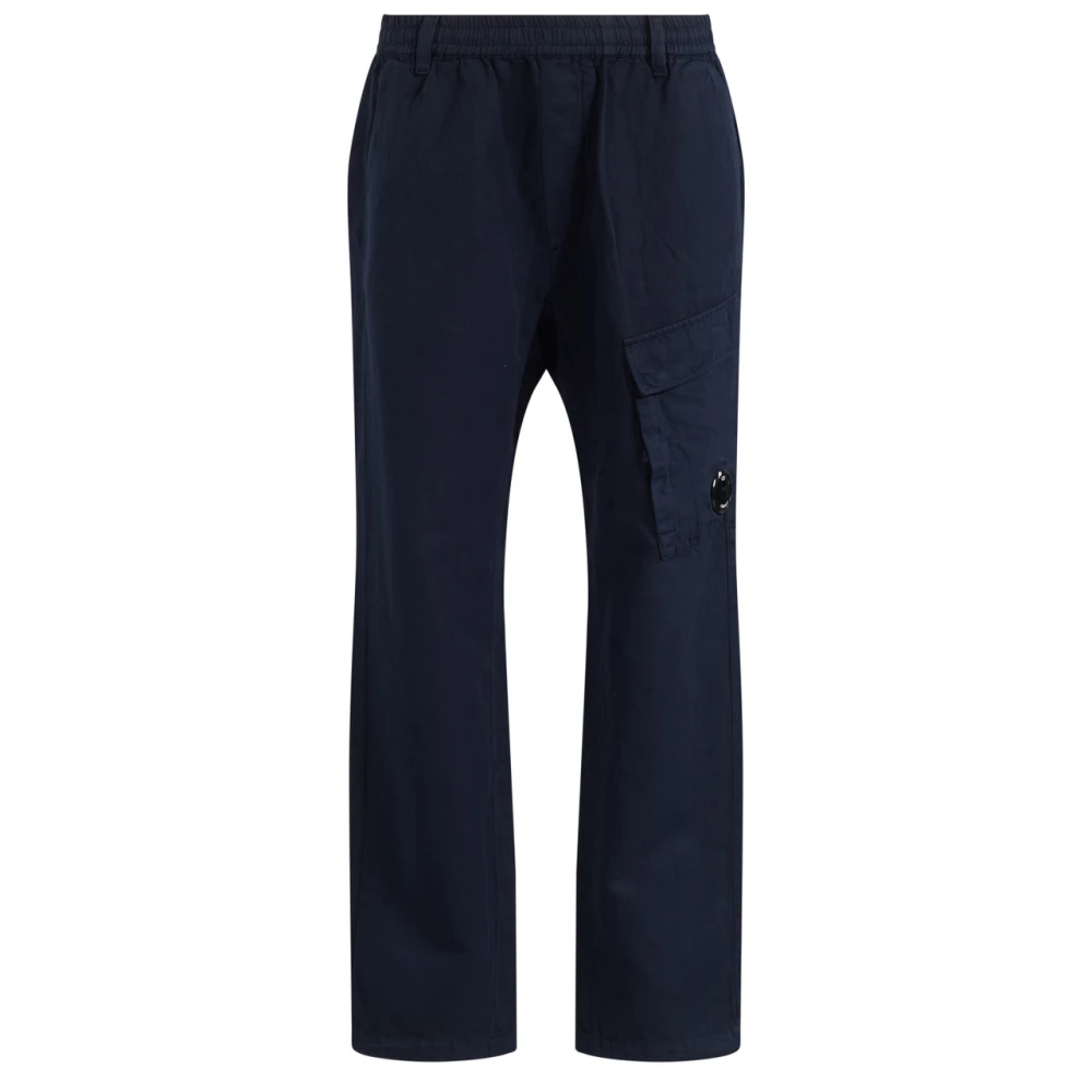 C.p. Company Men's Blue Straight Trousers, M, Trousers Cargo In Cotton