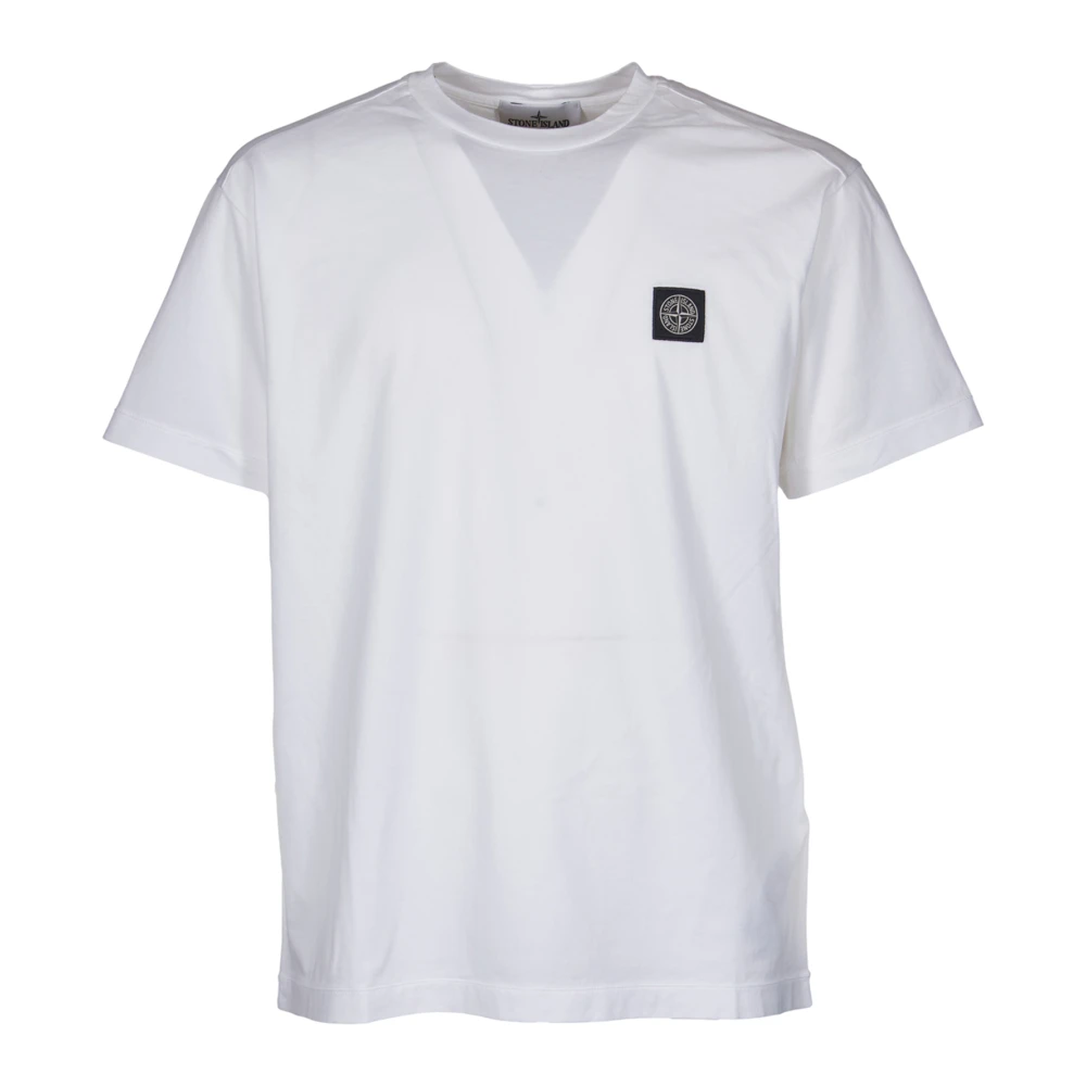 Stone Island Witte Katoenen Jersey Korte Mouw Tee White Heren