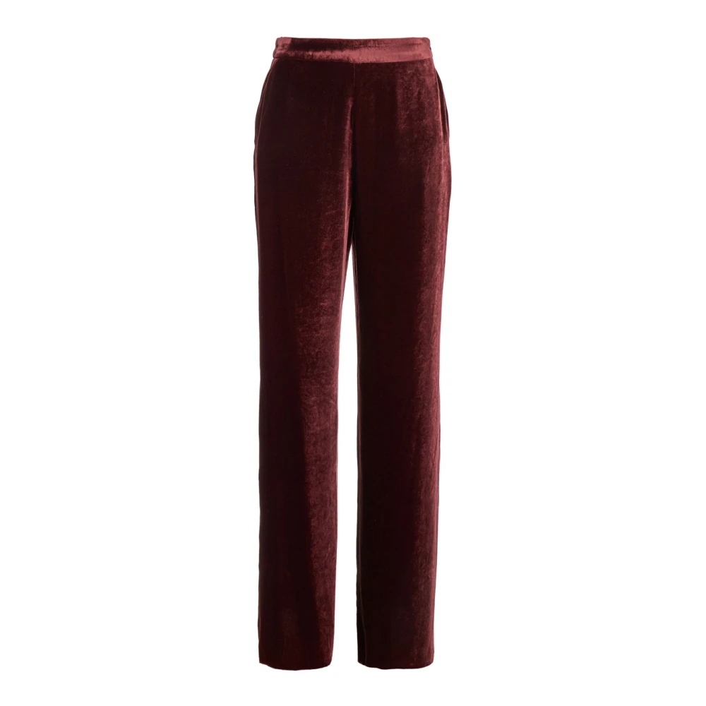 ETRO Rode Velvet Relaxte Pasvorm Broek Red Dames