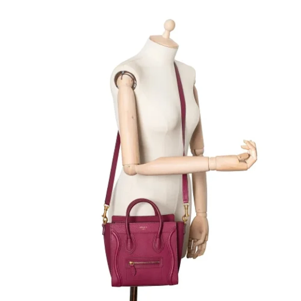 Celine Vintage Pre-owned Leather celine-bags Purple Dames