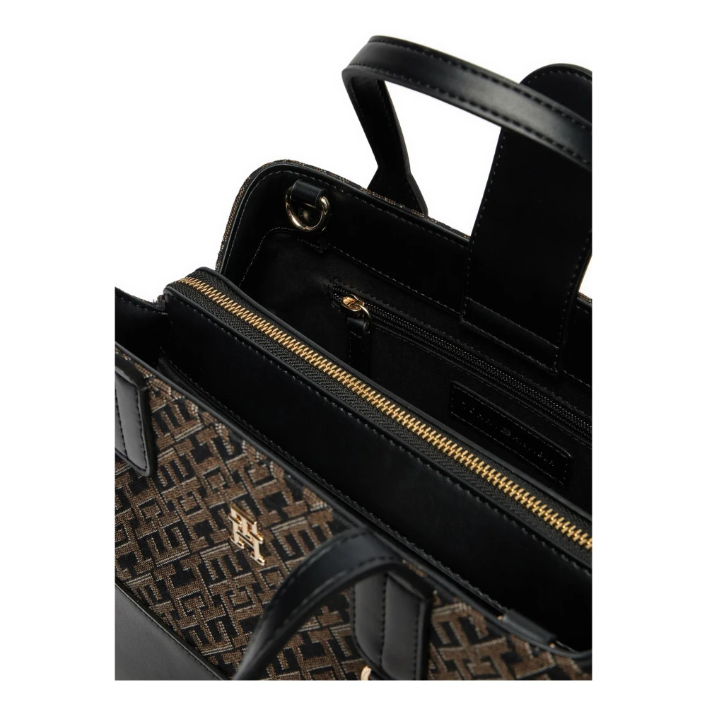 Tommy Hilfiger Jacquard Satchel Tas voor Vrouwen Black Dames