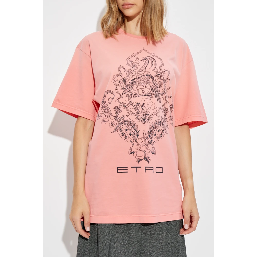 ETRO T-shirt met print Pink Dames