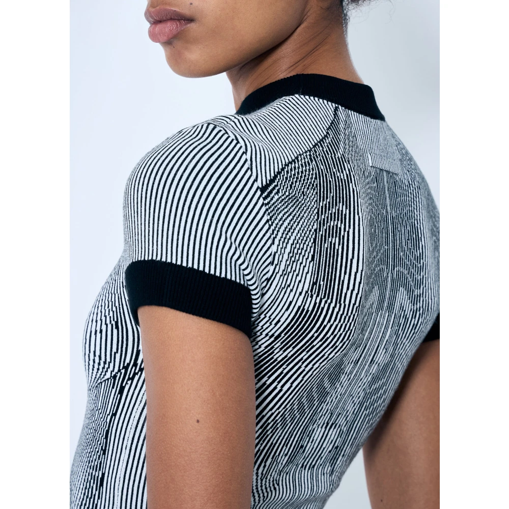 Jean Paul Gaultier Jacquard Mini Jurk met Contrastbiesjes White Dames
