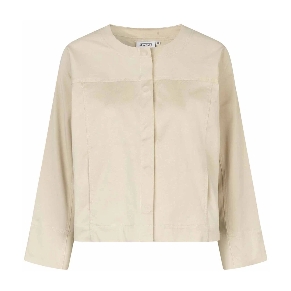 Masai Eenvoudige Jas met Verborgen Knoopsluiting Gray Dames