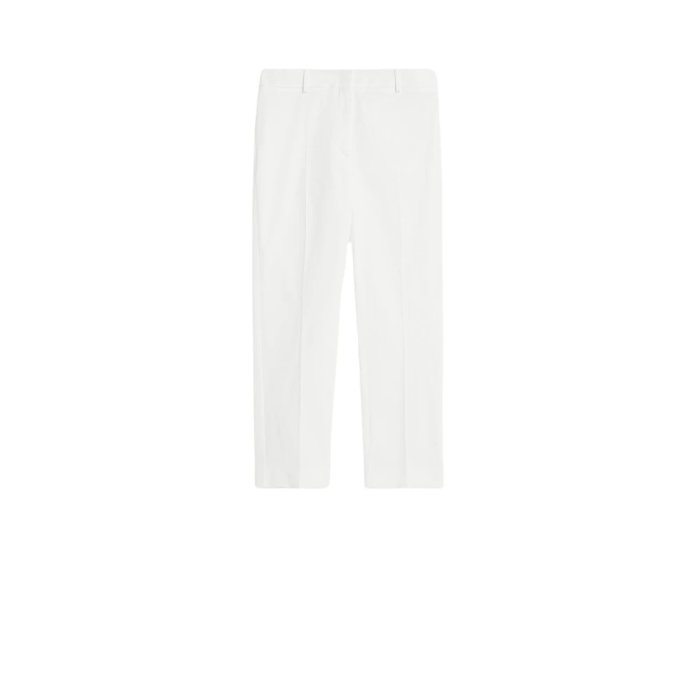 Max Mara Weekend Cecco Witte Katoenen Slim-Fit Broek White Dames