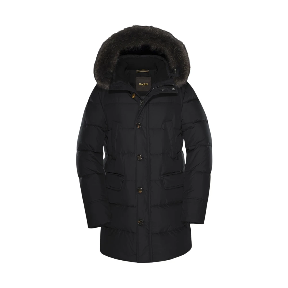 Moorer Men's Black Down Jackets, 2XL, Barbieri Parka