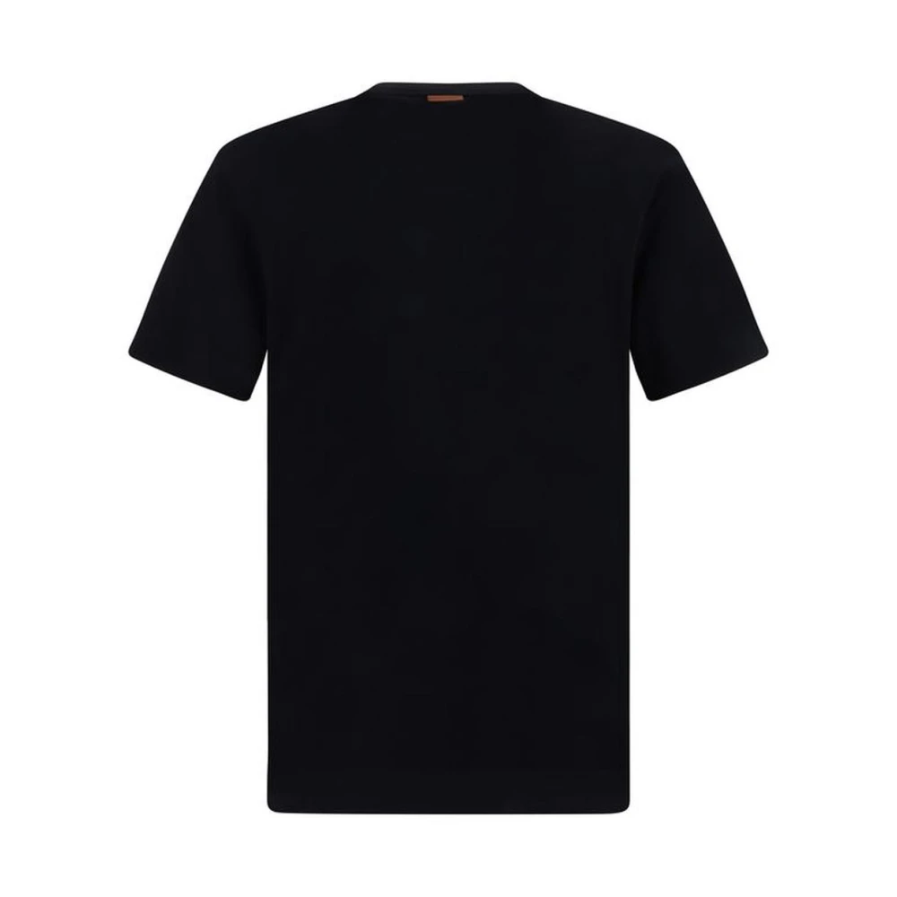 Ermenegildo Zegna Katoenen T-shirt met Monogram Black Heren