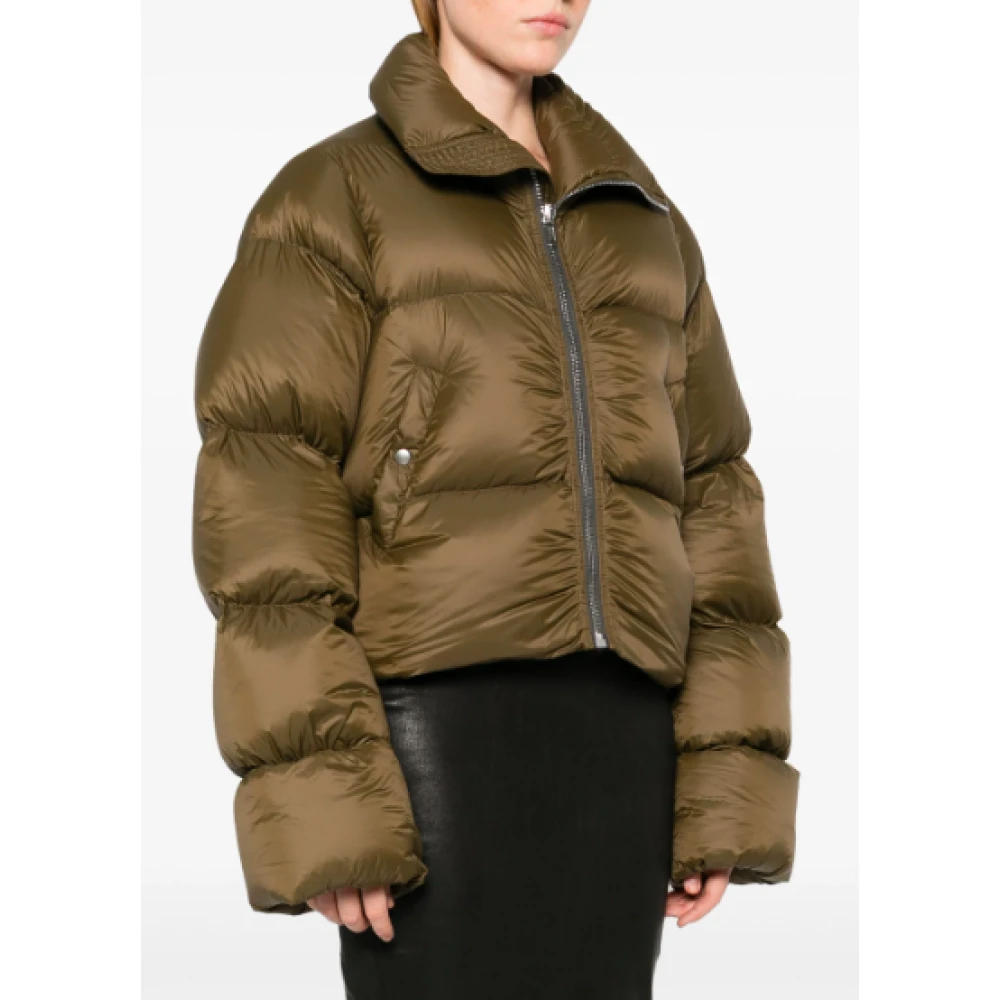 Rick Owens Puffer Turtle Jacket in Bean Green Dames