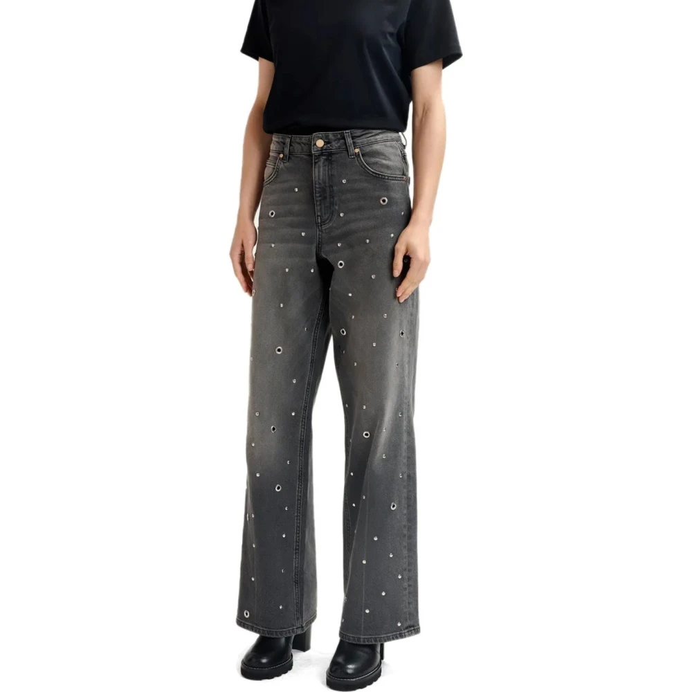 Essentiel Antwerp Grijze Denim Jeans met Rechte Pijp Gray Dames