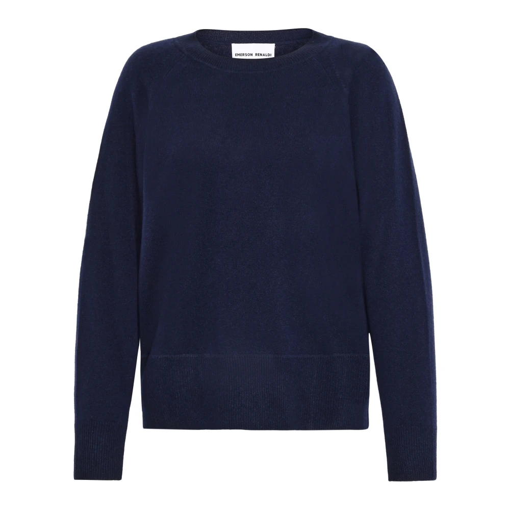 Emerson Renaldi Kasjmier Raglan Trui in Donkerblauw Blue Dames