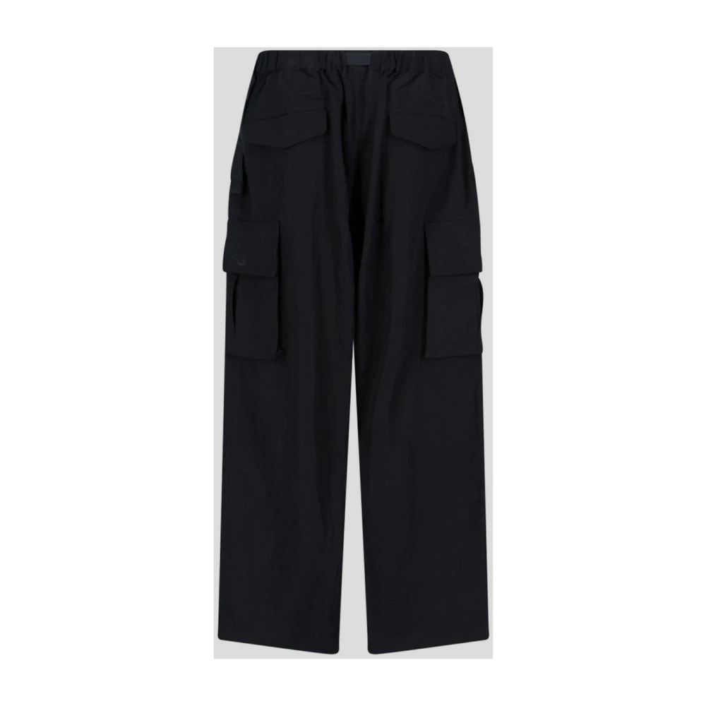 Y-3 Synthetische Twill Cargo Broek Black Heren