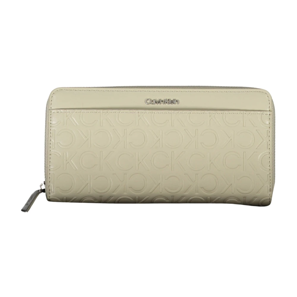 Calvin Klein Damesportemonnee met RFID-blokkering en rits Beige Dames