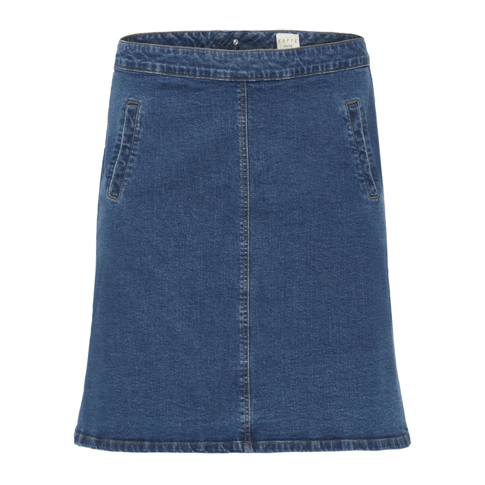 Kaffe Curve Women's Blue Denim Skirt - Denim Skirts - 6XL - Skirts