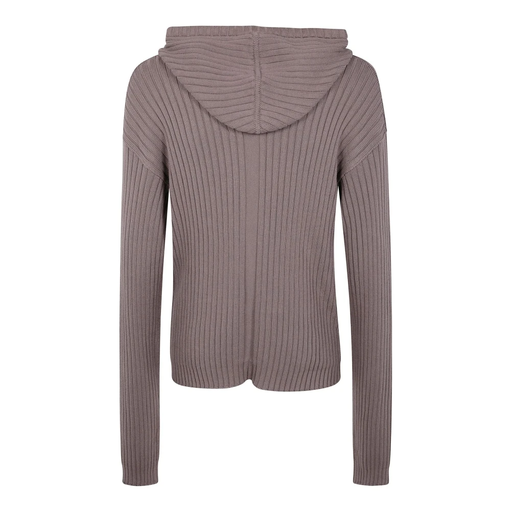 Rick Owens Hoodie met rits in chunky breisel Gray Heren