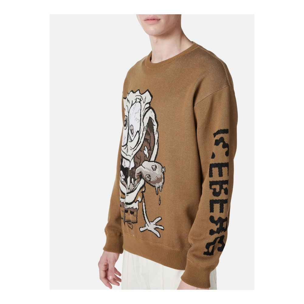 Iceberg Katoenen jacquard ronde hals trui met beer motief Brown Heren