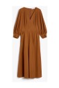 robe-midi-en-coton-marron-en-forme-de-cloche
