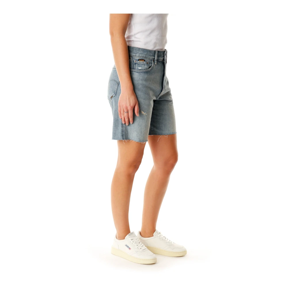 G-Star Hoge Taille Denim Bermuda Shorts Blue Dames