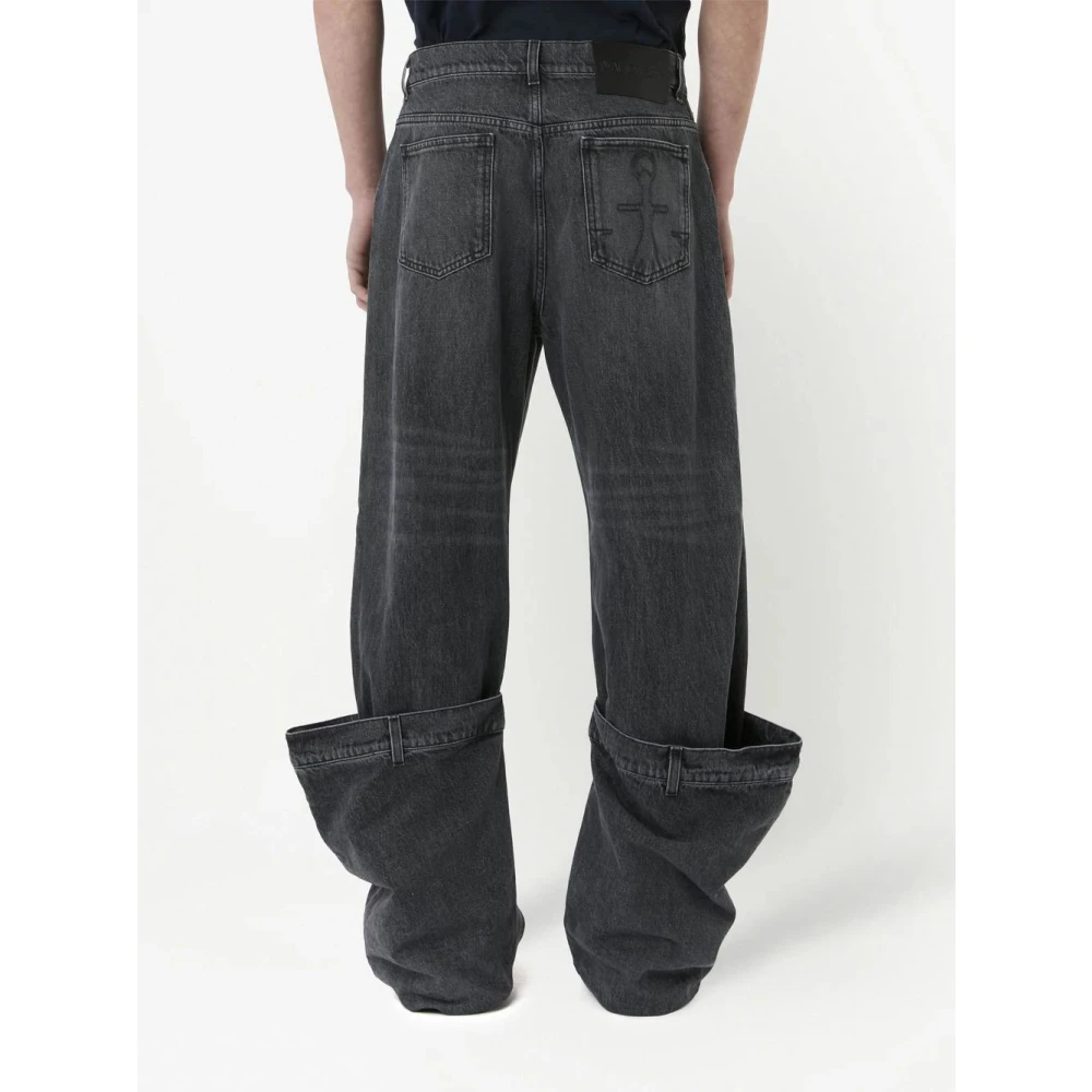 JW Anderson Houtskoolgrijze Distressed Bucket Jeans Gray Dames