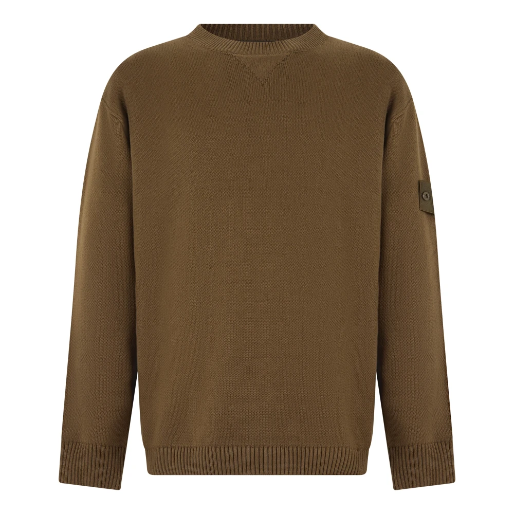 Stone Island , Round-Neck Knitwear, Male, Green, L, Crewneck Jumper - Image 3
