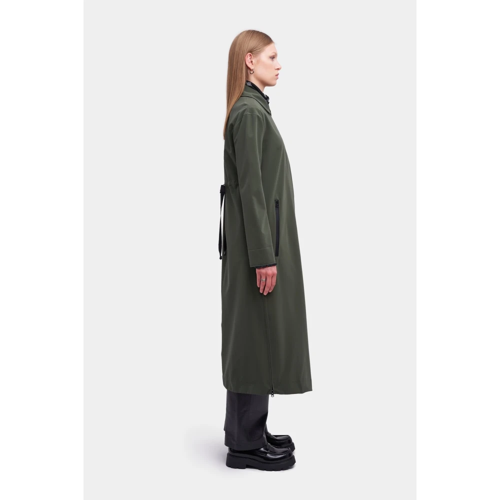 Stutterheim Matte Lange Regenjas met Aqua-Guard Zakken Green Dames