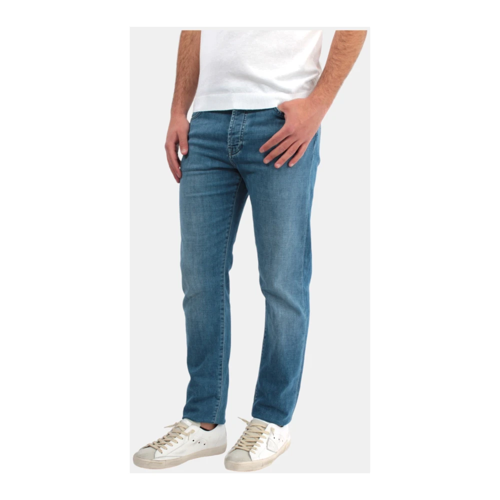 Roy Roger's Blauwe Jeans Slim Fit Knoopsluiting Blue Heren
