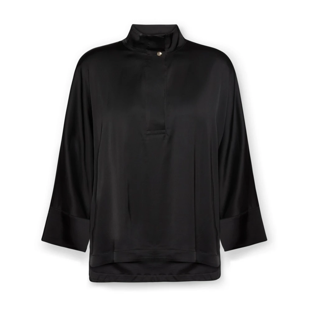 Elena Mirò Mujer Negro - Camisa De Satén - Blouses & Shirts - Xs