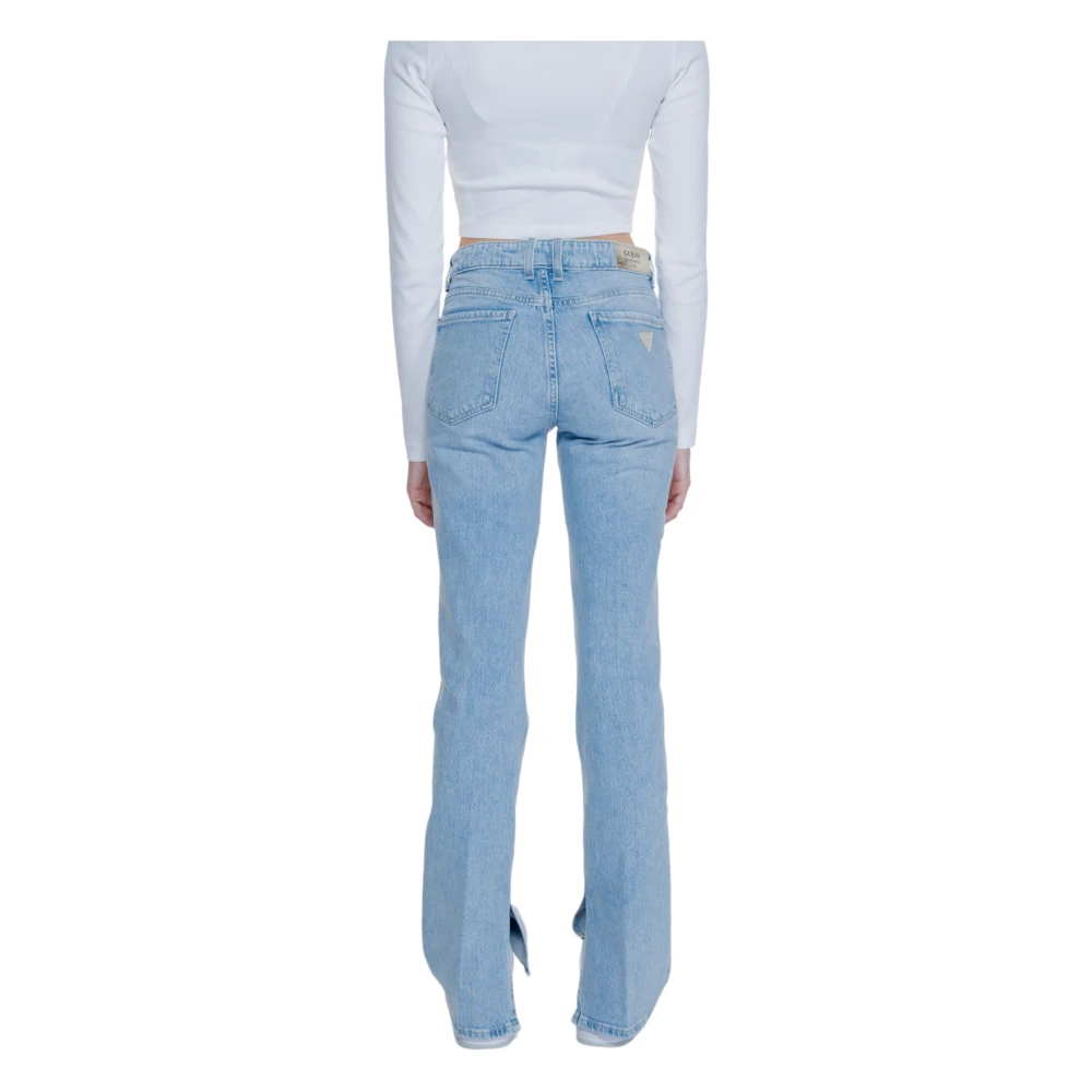 Guess Blauwe Rits Knopen Jeans Herfst Winter Vrouwen Blue Dames