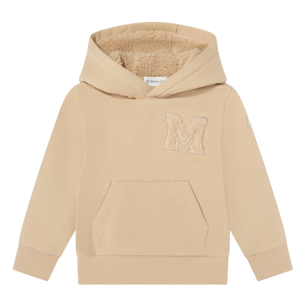 Moncler Boys Beige Logo Hoodie - Kids Sweatshirts - 4 Y - Kids