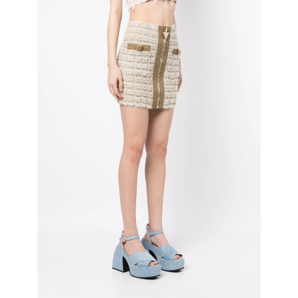 Balmain Beige Korte Rok voor Vrouwen Beige Dames