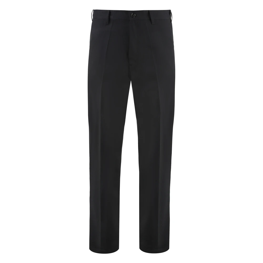 Prada Men's Black Straight Trousers, L, Wool Trousers