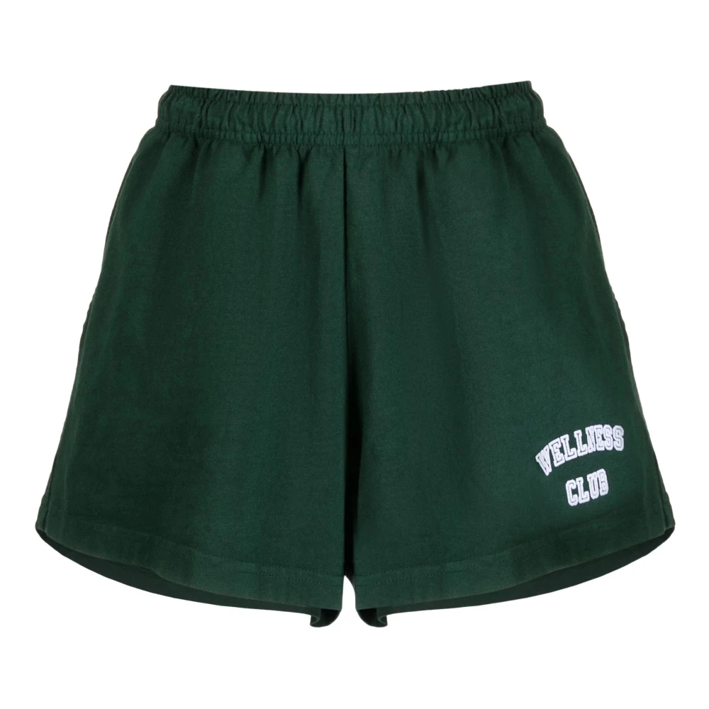 Sporty & Rich Witte Flocked Disco Shorts Green Dames