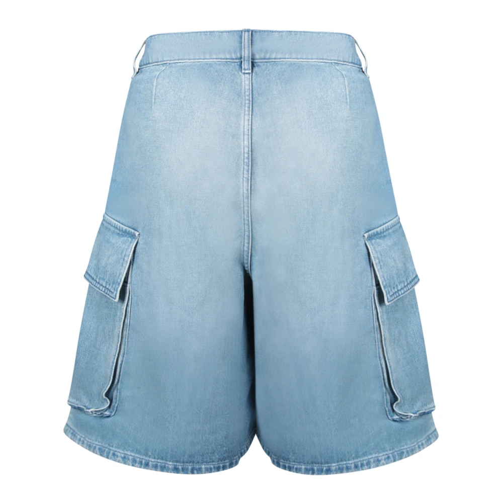 JW Anderson Vervaagde Blauwe Denim Cargo Shorts Blue Heren