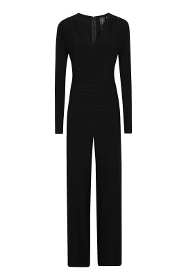 v-neck-long-sleeve-shirred-waist-jumpsuit