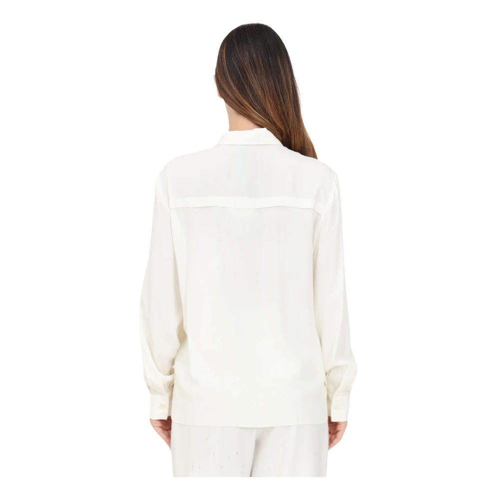 Simona Corsellini Elegante Gouden Detail Shirt White Dames