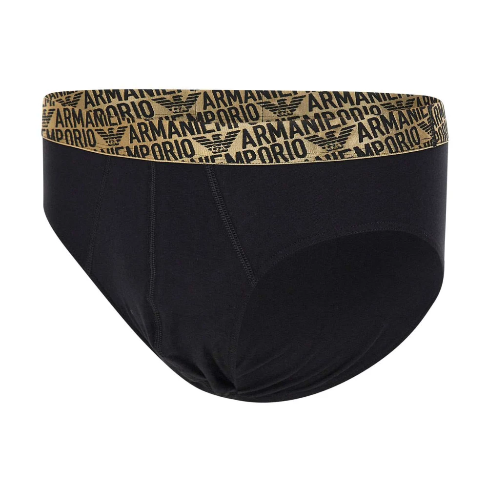 Emporio Armani Zwart Stretch Katoenen Ondergoed Black Heren