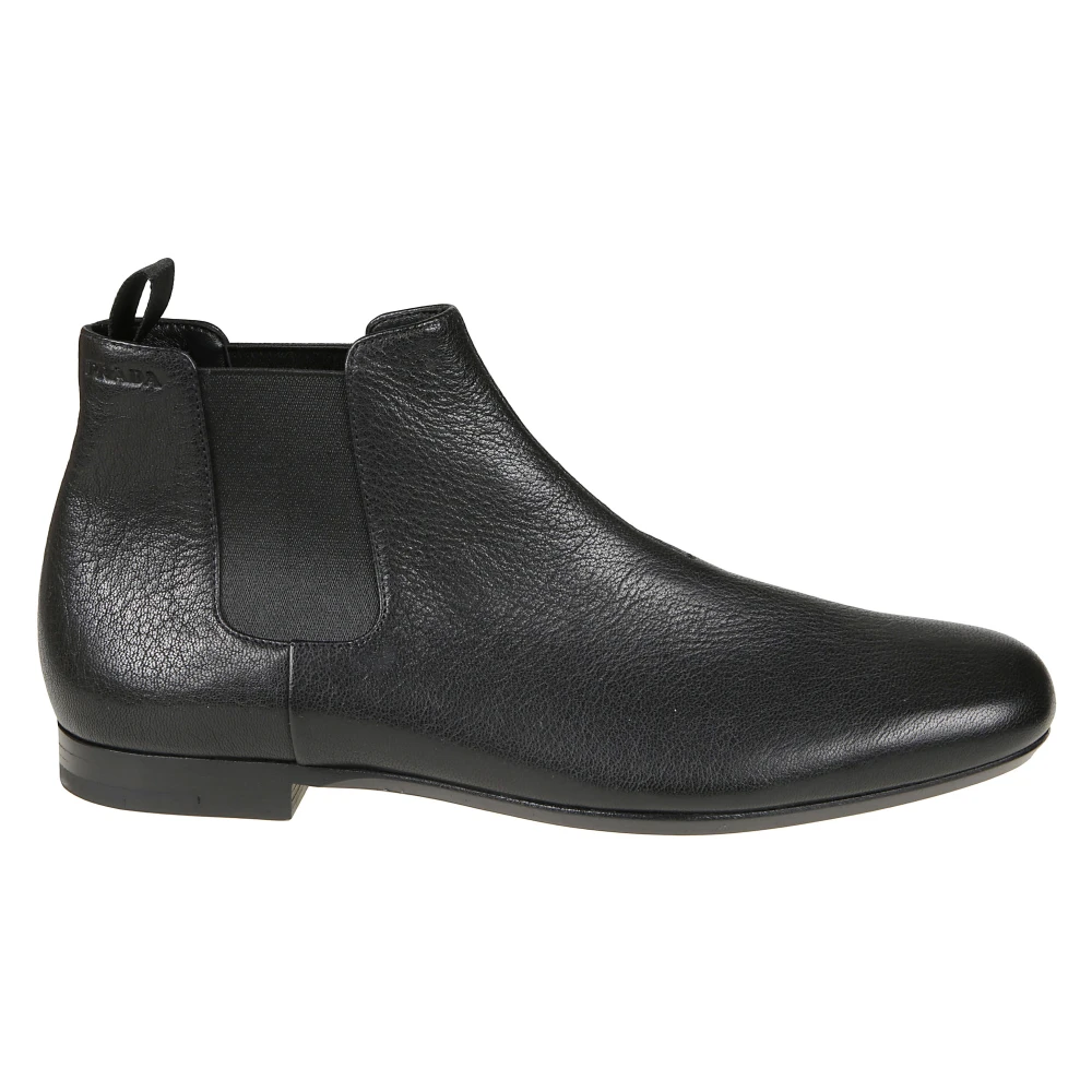 Prada Black Chelsea Boots, Male, 9 Uk, Leather Chelsea Boots