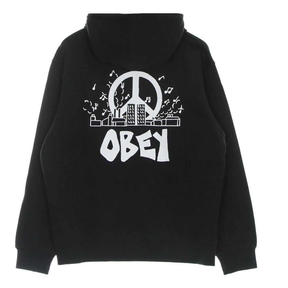 Obey City Block Premium French Terry Hood Black Heren