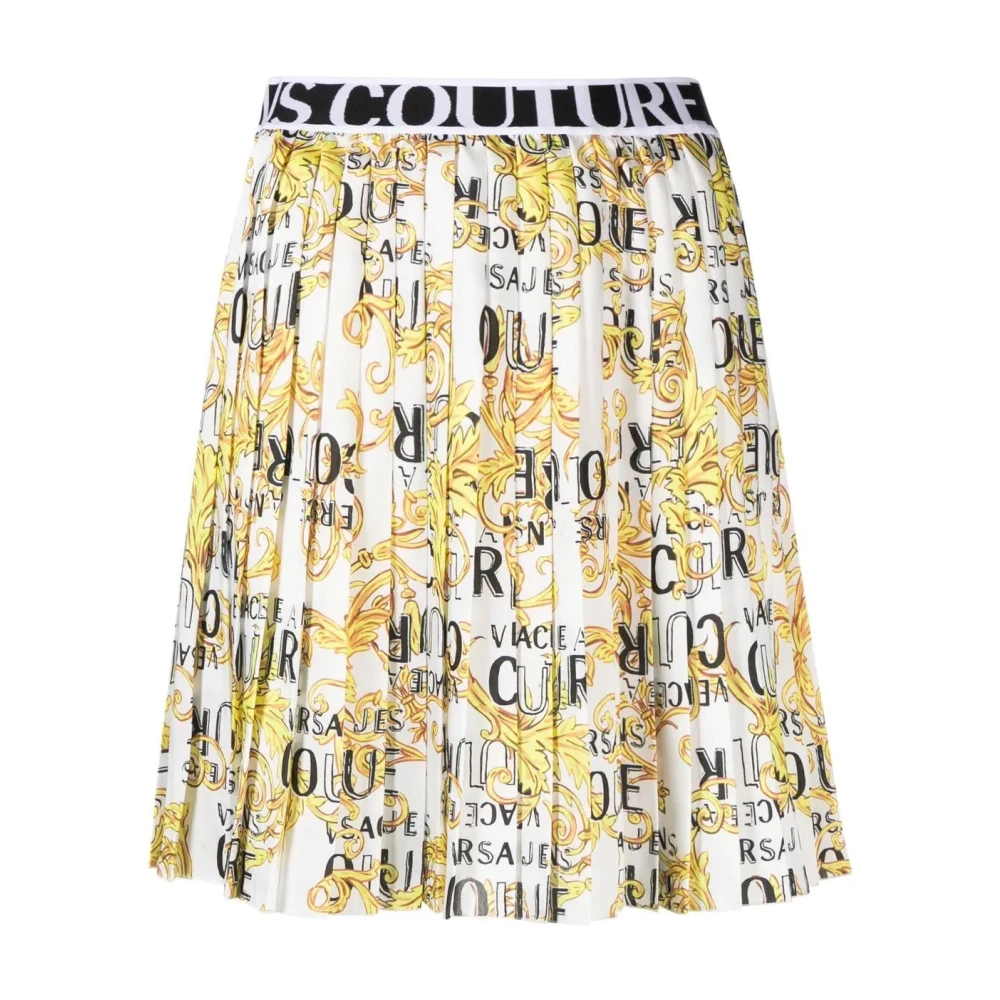 Versace Jeans Couture Women's White Twill Skirt Polyester Composition